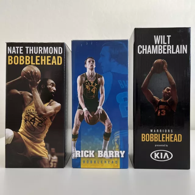 SGA Golden State Warriors Bobblehead RICK BARRY NATE THURMOND WILT CHAMBERLAIN