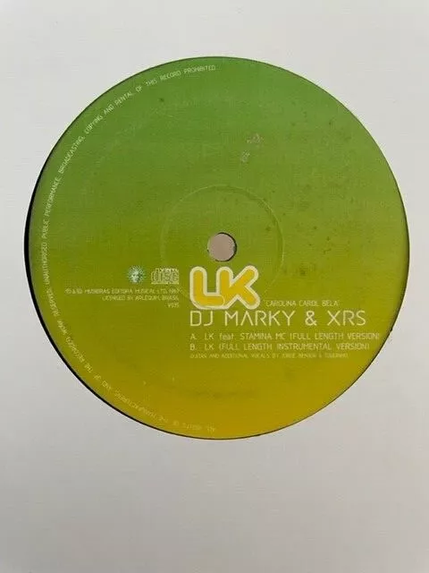 DJ Marky & XRS Feat Stamina MC – LK Carolina Carol Bela 12" Drum & Bass Vinyl