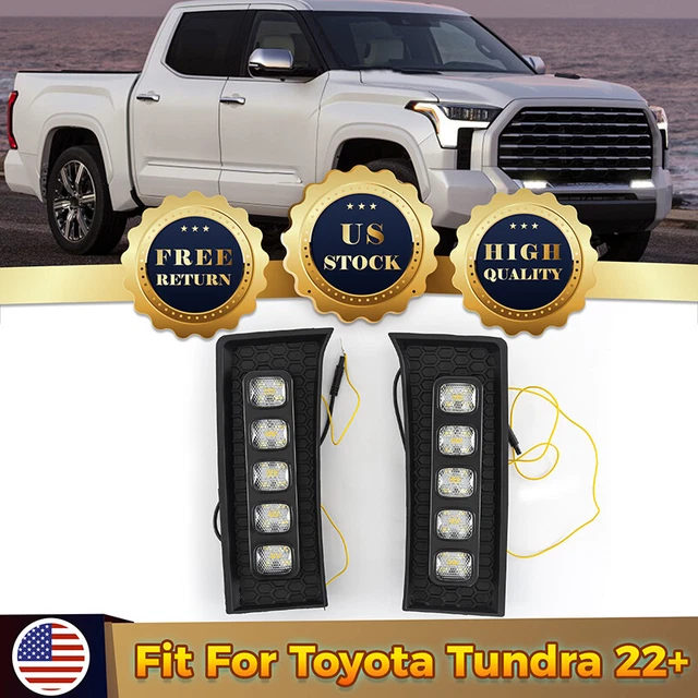 LED DAYTIME RUNNING Lights DRL For 20222024 Toyota Tundra Fog Lights