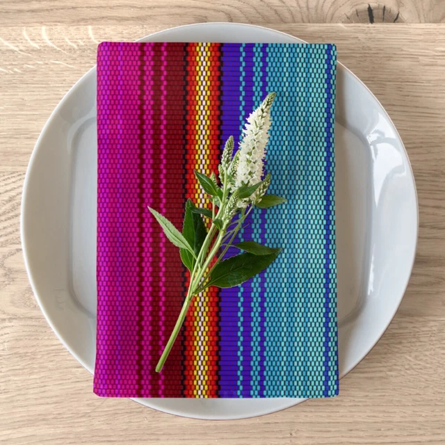 Kusiyki - Joyful Andean Napkins - Lively Striped Dining Style 4-pc Set