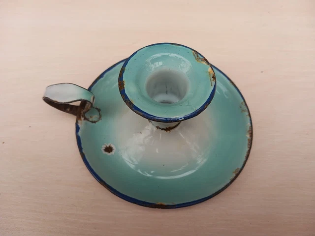 Ancien Bougeoir à main - Rat de cave en céramique émaillée - Vintage