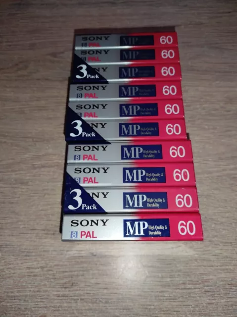 LOT DE 10 K7 SONY CASSETTE VIDEO 8mm  MP 60 min NEUF SOUS BLISTER CAMESCOPE