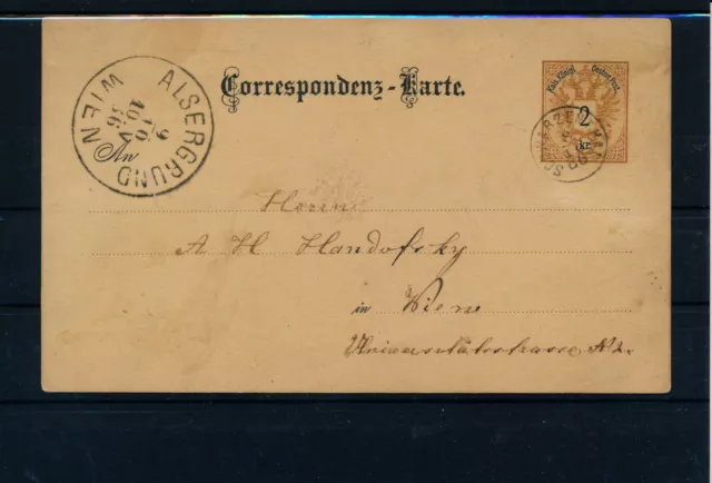 ÖSTERREICH 1886 2Kr, Korr-Karte SCHWARZENTHAL (B) Kl:50P! Nach WIEN