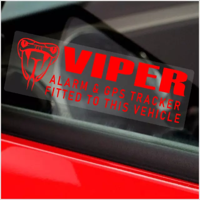 5 x Stickers VIPER GPS Tracking Device Signs Security Car Tracker Warning Red