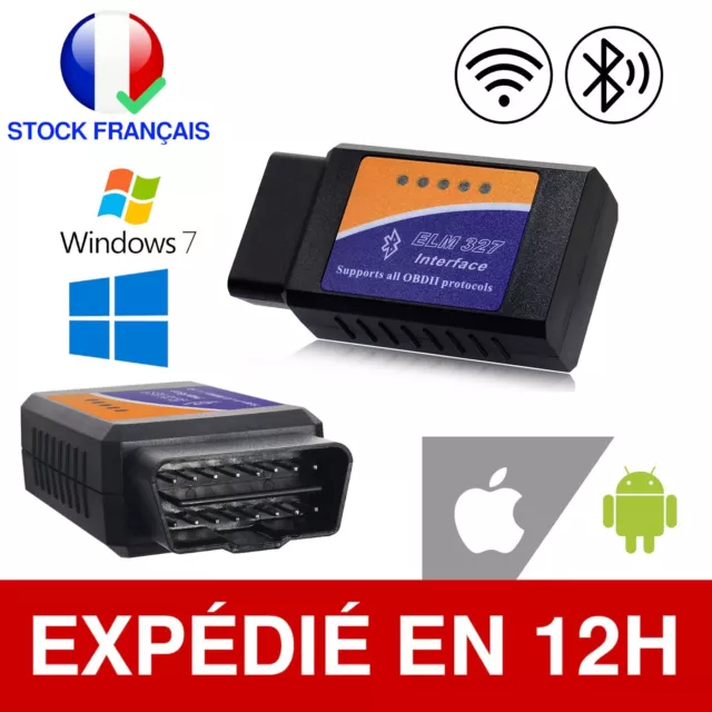 INTERFACE ELM 327 ELM327 ODB2 OBDII DIAGNOSTIQUE DIAG SCAN Android Lecteur  code défaut voiture auto - Équipement auto