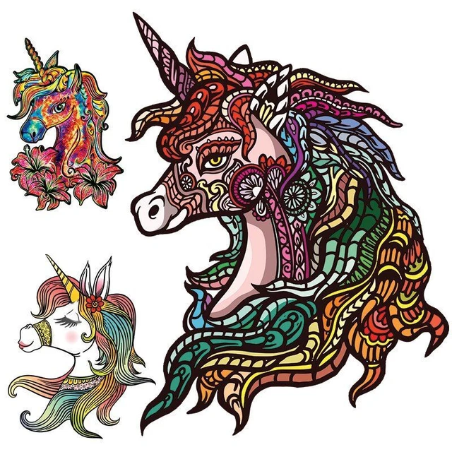 Unicorn Wooden Puzzle Jigsaw Toys Adults Kids Birthday Gifts Interactive Games 3