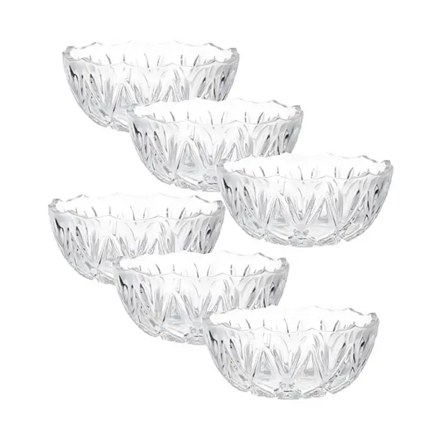 Set Of 6 Glass Ice Cream Dessert Bowls Set Sundae Cocktail Fruit Trifle Salad