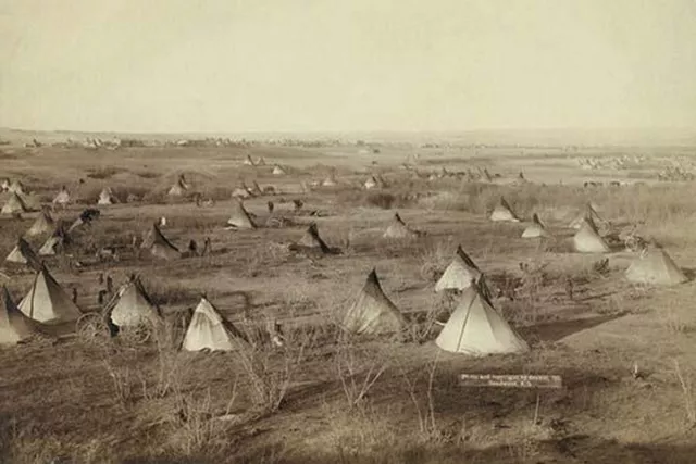 Native American Encampment - Lakota Indians by John C.H. Grabill #4 - Art Print
