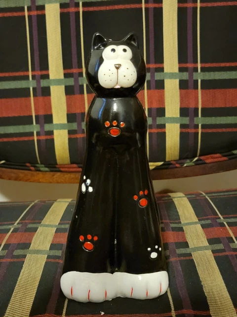 9"tall Stretched Out Legs Cartoony Cat Bank