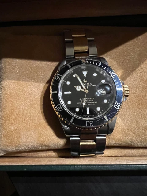 orologio rolex submariner acciaio e oro quadrante  nero anno 1994/95