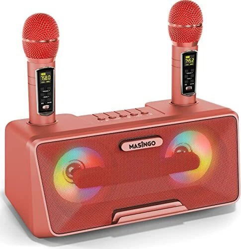 Karaoke Machine for Adults and Kids with 2 Wireless Microphones, Portable Blu...