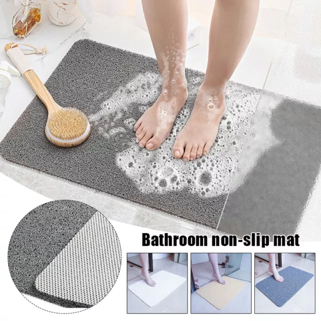 Shower Rug Anti Slip Loofah Bathroom Bath Mat Carpet Water Drains Shower Rug