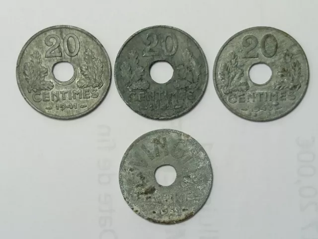 4 pieces de etat francais de 1941-42-42