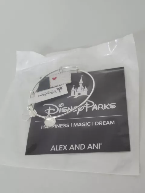 Alex and Ani Disney Parks Mickey Minnie Love Letter Bangle Silver New Retired