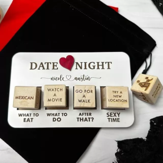 Wooden Decision Dice Toy For Adult Couple Date Night Game Party Valentines Gifts 3