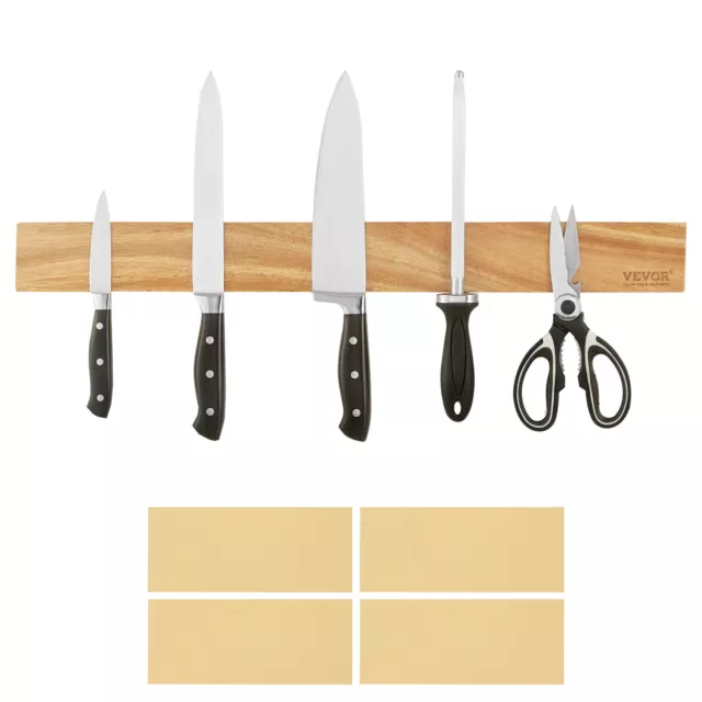 VEVOR Portacoltelli magnetico Striscia per coltelli in legno di acacia 24"