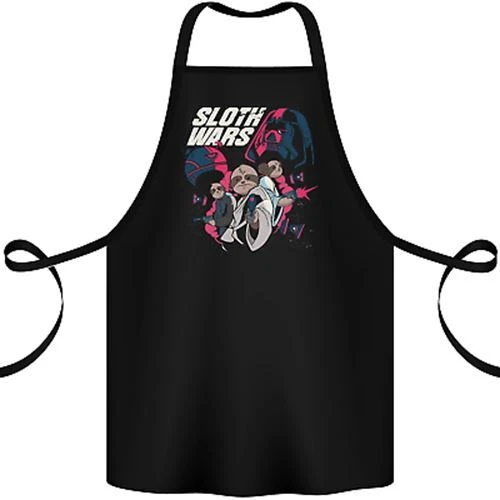 Sloth Wars Funny TV & Movie Parody Cotton Apron 100% Organic