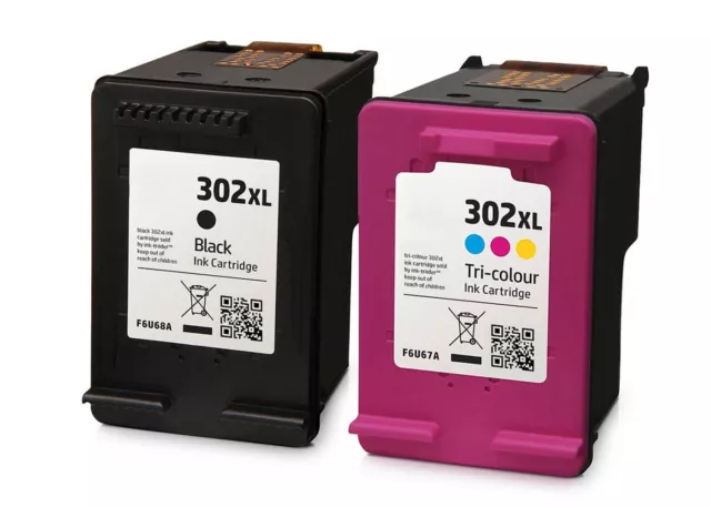 ✅ Kit 2 Cartucce Rigenerate Hp 302 Xl Nero+Colore Stampante Deskjet 3830 3832 ✅
