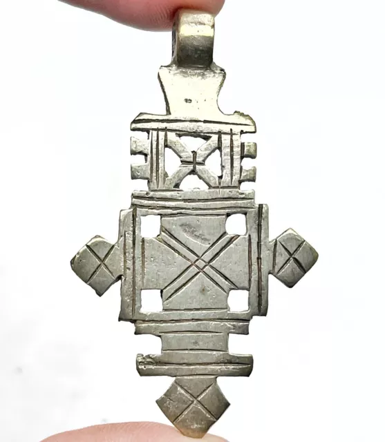 Circa 18-19th Century Ethiopian Coptic Orthodox Christian Crucifix Pendent Old )