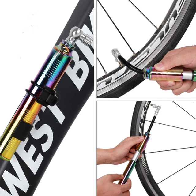 Pompa Per Bicicletta Con Manometro 160 PSI - Portatile Per Gonfiaggio Pneumatici E Palloni - Foto 2