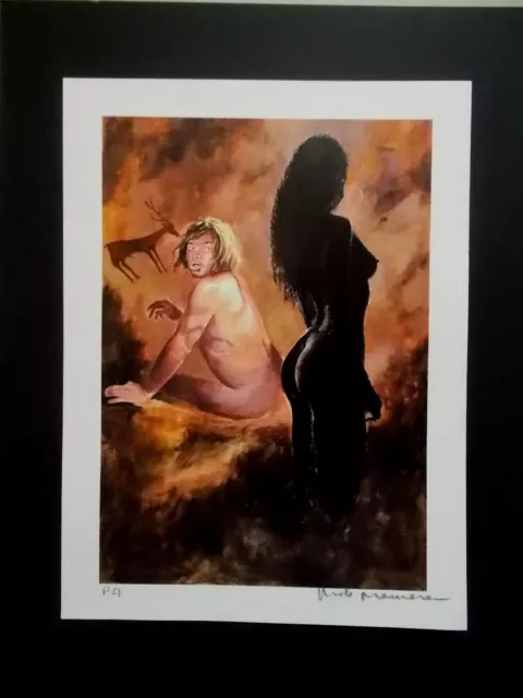 Milo Manara ( Art Print ) " Primitive "  Epreuve d'Artiste + Belle Signature