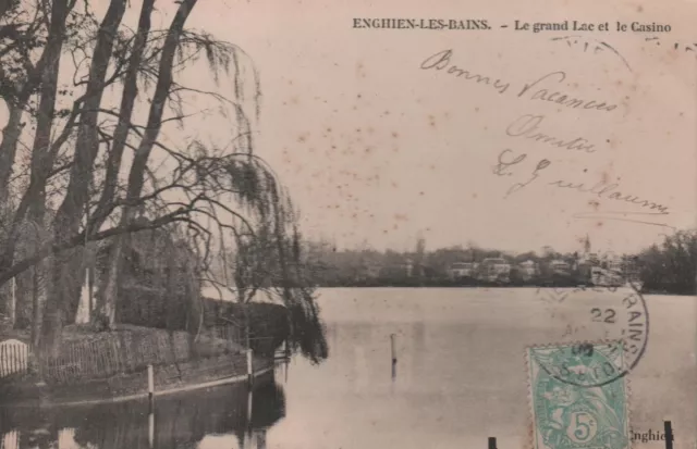Cpa 95 Enghien Les Bains Le Grand Lac Et Le Casino 1905