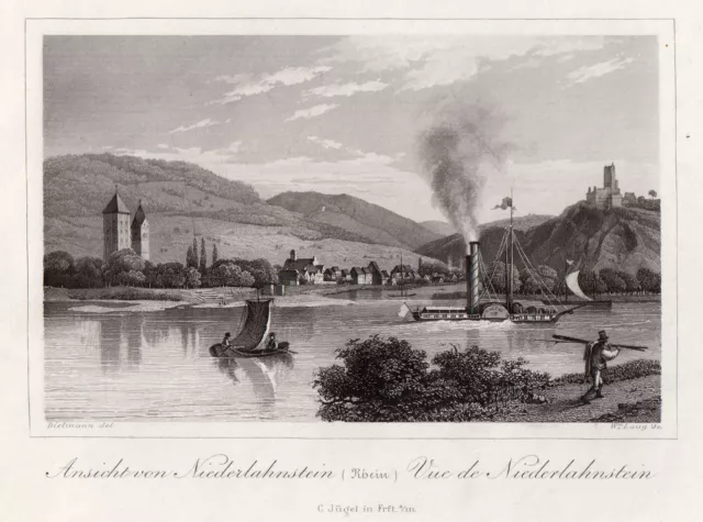 Lahnstein Niederlahnstein Original Table en Acier Long 1844