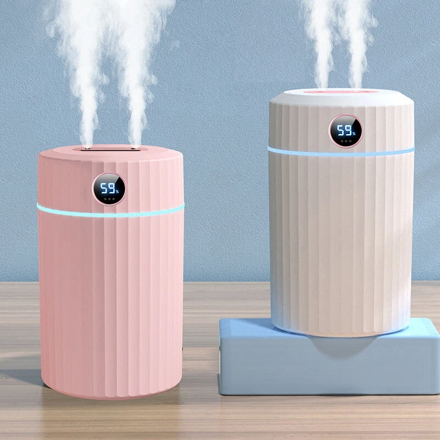 2L Large Capacity Air Humidifier Night Light Double Spray Nozzle Timed Spray New