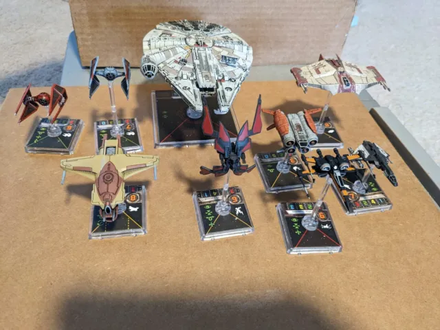 x-wing miniatures lot rare 1.0 great condition, most parts and cards and dials
