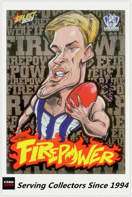 2013 AFL Champions Laserfoil Firepower Caricature FC35 Andrew Swallow (Nth Melb)