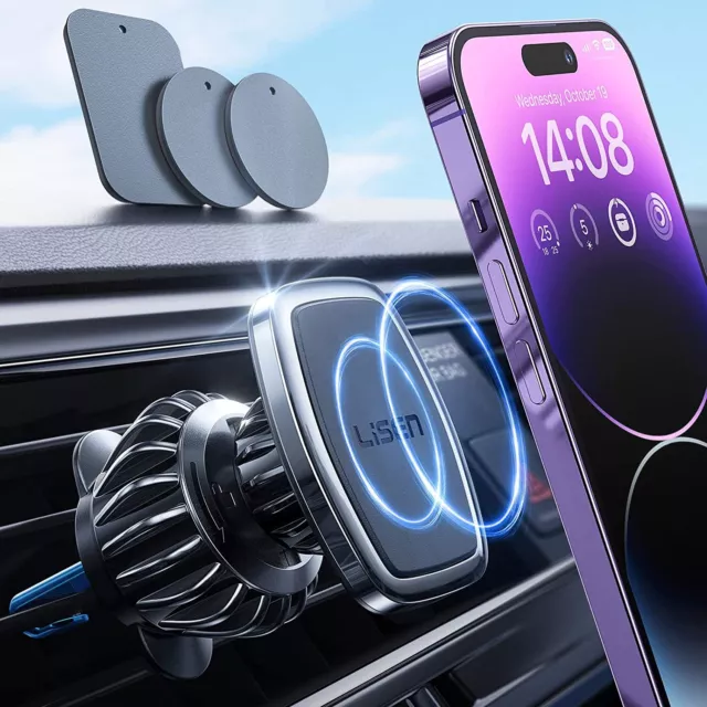 Universal Car Mobile Phone Holder Magnetic Air Vent iPhone 14 13 12  Max Samsung