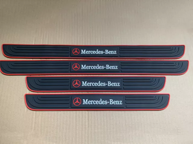 4PS For Mercedes-Benz Accessories Car Door Scuff Sill Cover Panel Step Portector