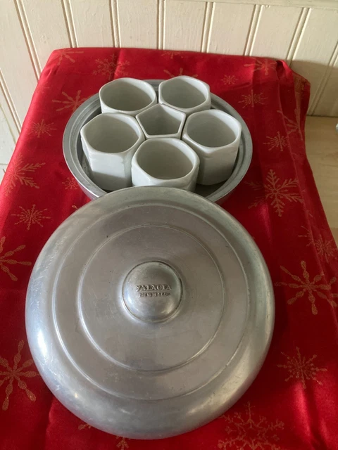 Yaourtière Yalacta 4 Pots – Bakélite Beige Et Alu – Vintage, Années 70/80