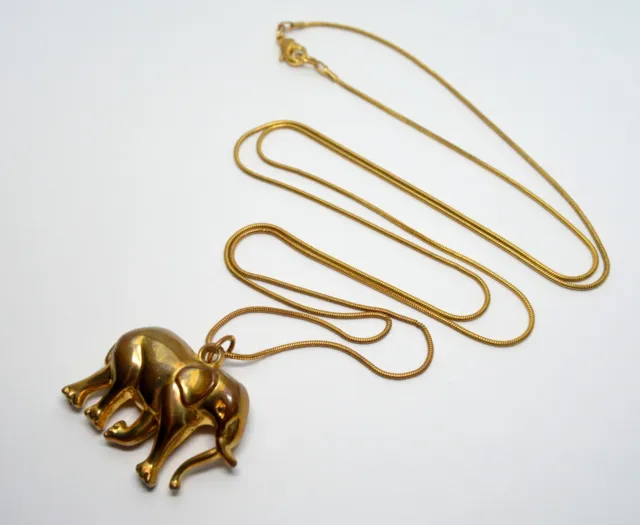 Elephant Pendant On Chain Necklace