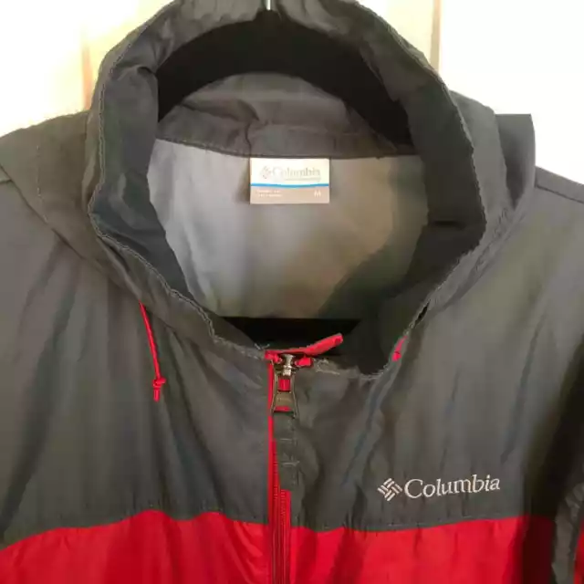 COLUMBIA MEN'S MEDIUM Glennaker Lake Packable Rain Jacket Mountain Red ...