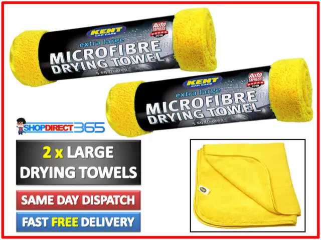 2 x Large Quick Drying Microfibre Car Drying Towel 60x80cm Cleaning Cloth Q6100