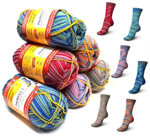 {74,50€/kg} Regia Sockenwolle 100g Pairfect Crazy Neon Color 4fädig Schachenmayr