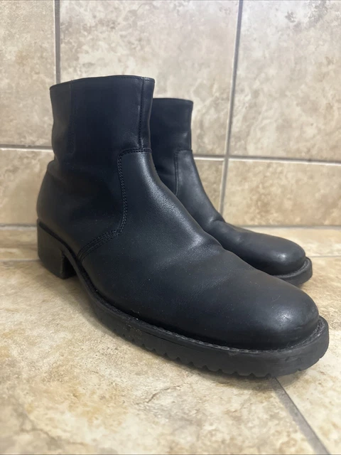 VTG Bostonian Oxford Ankle Boots Mens 9.5  Black Leather Lace Up Chukka Italy VTG Bostonian Oxford Ankle Boots Mens 9.5 Black Leather Lace  main image 4
