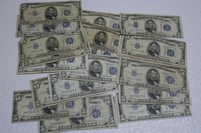 1934  Five  Dollar $5 Bill Silver Certificate Randomly Picked FREE SHIPPING