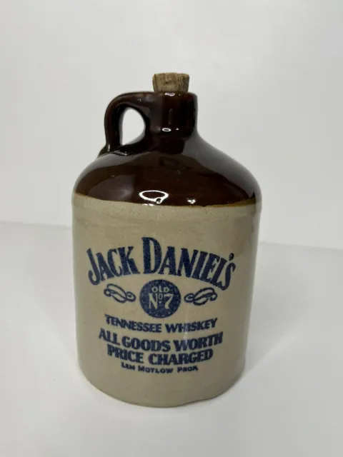 Vintage Jack Daniel's Ceramic Stoneware Crock Whiskey Jug 7" Tall USA