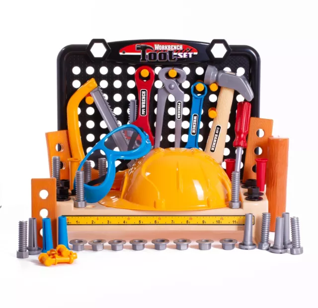 Children tool set screwdriver DIY building helmet construction 60 pcs