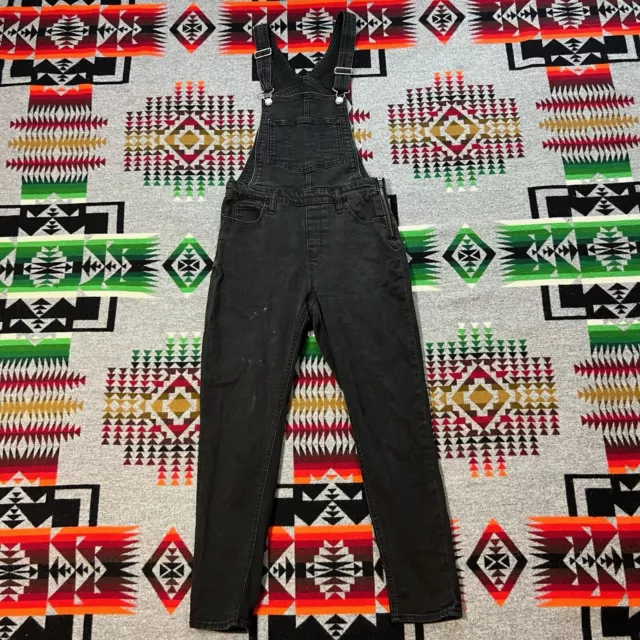 Levis Bib Overalls Women’s Size 29 Black Denim Jean Mid Rise Straight Leg EUC B4