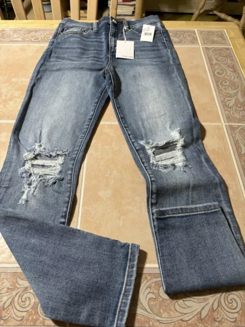 Sneak Peek Womans High Rise Distressed Jeans/Sz 9-Waist 29/Brand New With Tags