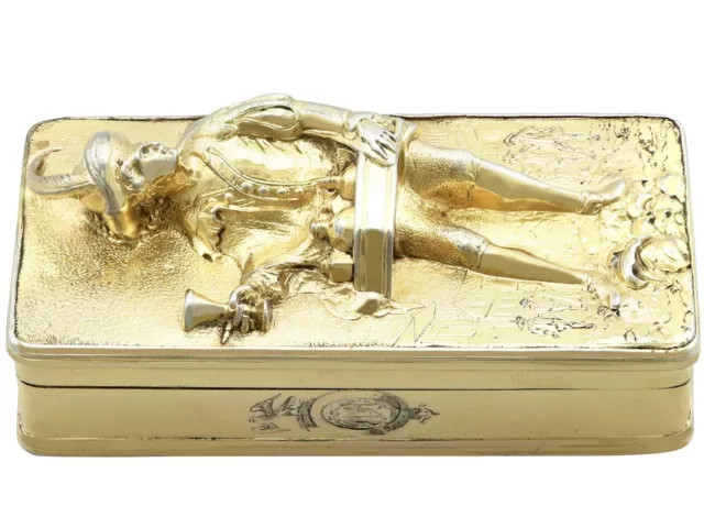 Sterling Silver Gilt Table Snuff Box Antique George IV