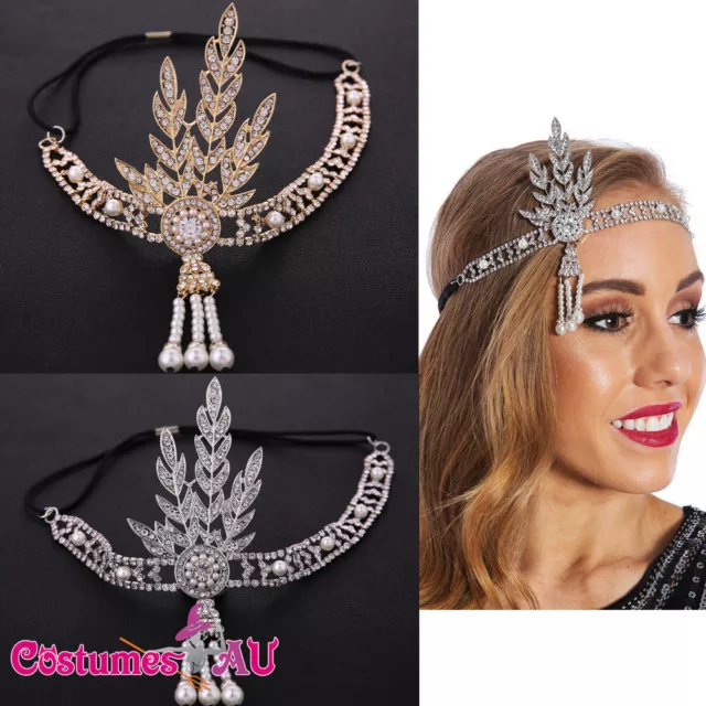 20s 1920s Headband Bridal Silver Gold 20's Gatsby Headpiece Costume Accessories