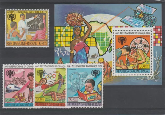 1979 Guine' Bissau Unicef  4 Val + Bf Mnh Mf120050
