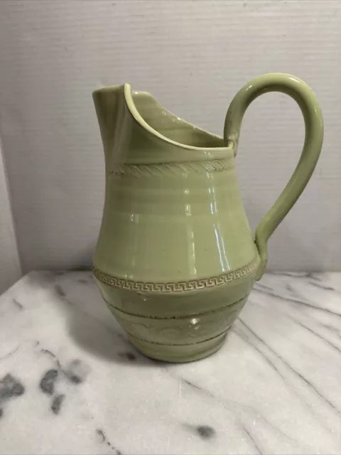 New Vietri Bellezza Celadon Green  40 Oz Pitcher Jug Jar Lovely! 2