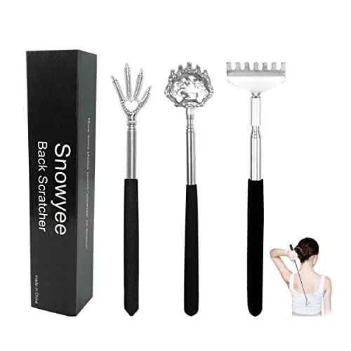 Snowyee Backscratchers, Back Scratcher 3 Piece Assortment, Metal-black-3pcs