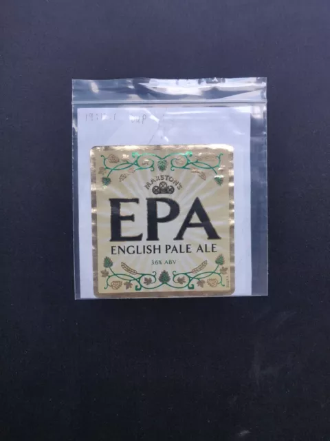 Marston's, English Pale Ale, Beer Bottle Label - Burton Upon Trent UK - Man Cave