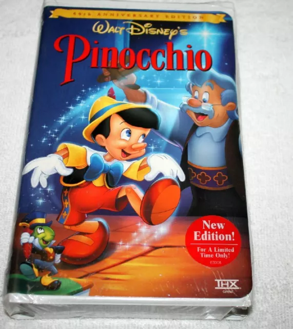 Walt Disney PINOCCHIO VHS 60th Anniversary Edition Disney Movie RARE SEALED